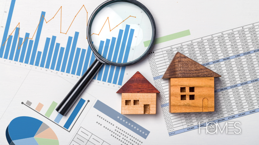 The workspace of a real estate agent, surrounded by notes and property listings. The desktop shows a charts, graphs, and calculators, indicating the agent is refining their marketing budget. This image represents the agent’s efforts to promote their brand and listings through cost-effective marketing strategies, as discussed in the article.